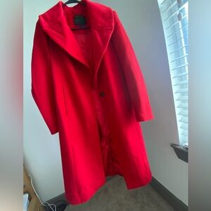 Kendall & Kylie Red Wool Blend Single-Button Coat